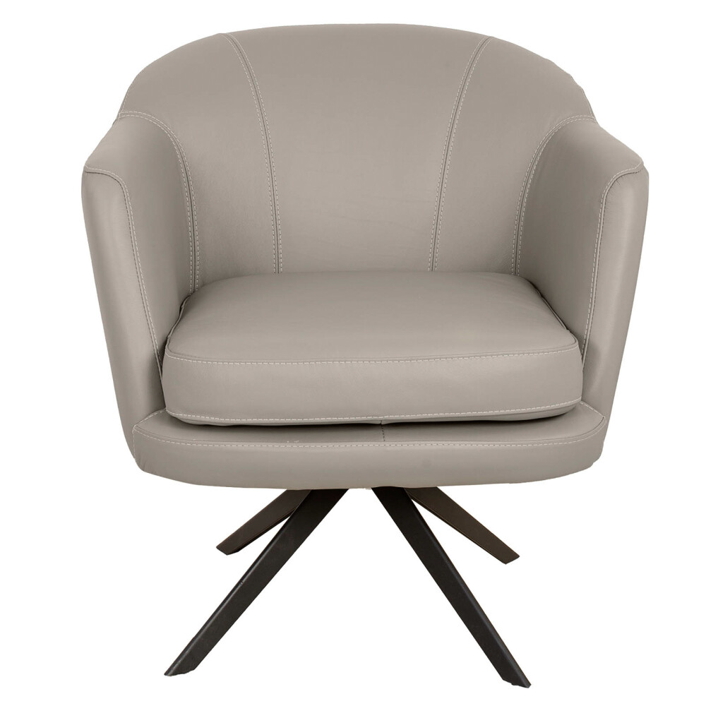 BUTACA GIRATORIA 1 CUERPO CUERO-100-NATURAL GRIS 1004 GREY