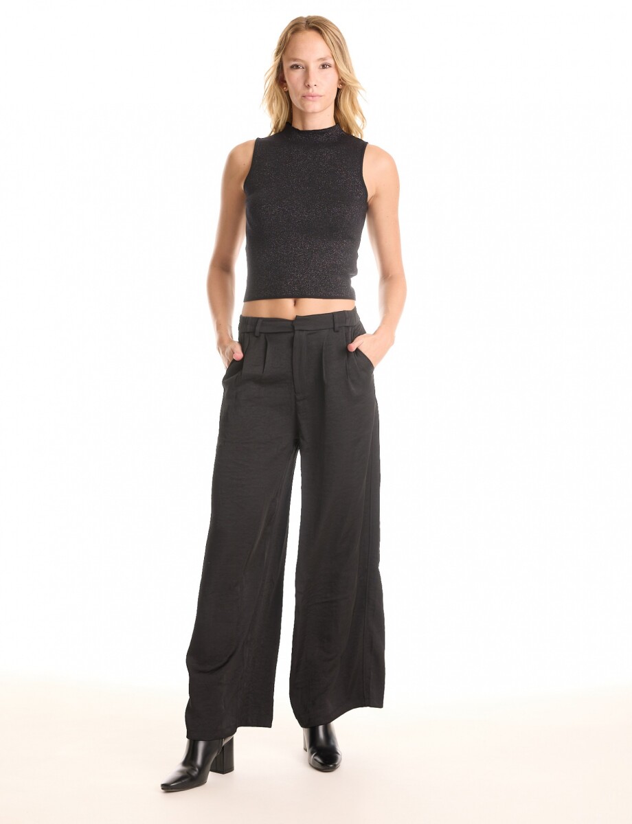 Pantalon Satinado - Negro 