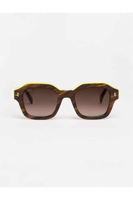 Lentes Tiwi Carole Acetate Stripe Brown/lime Topline With Blue L