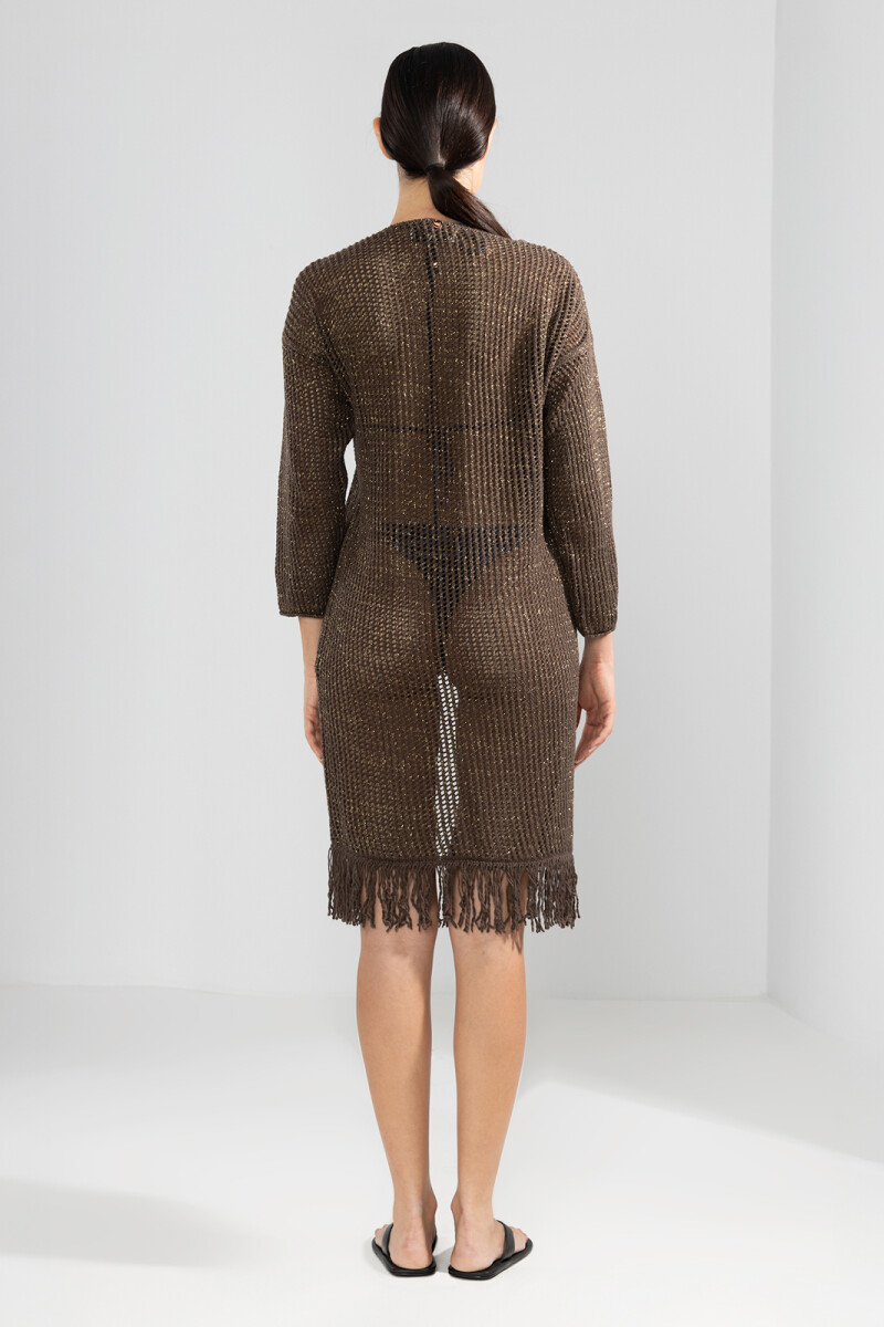 FRINGES CARDIGAN Chocolate