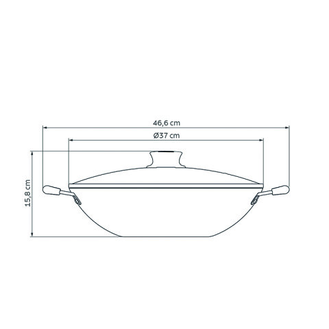 Olla wok modelo "PARIS", Ø36cm -TRAMONTINA TR6010