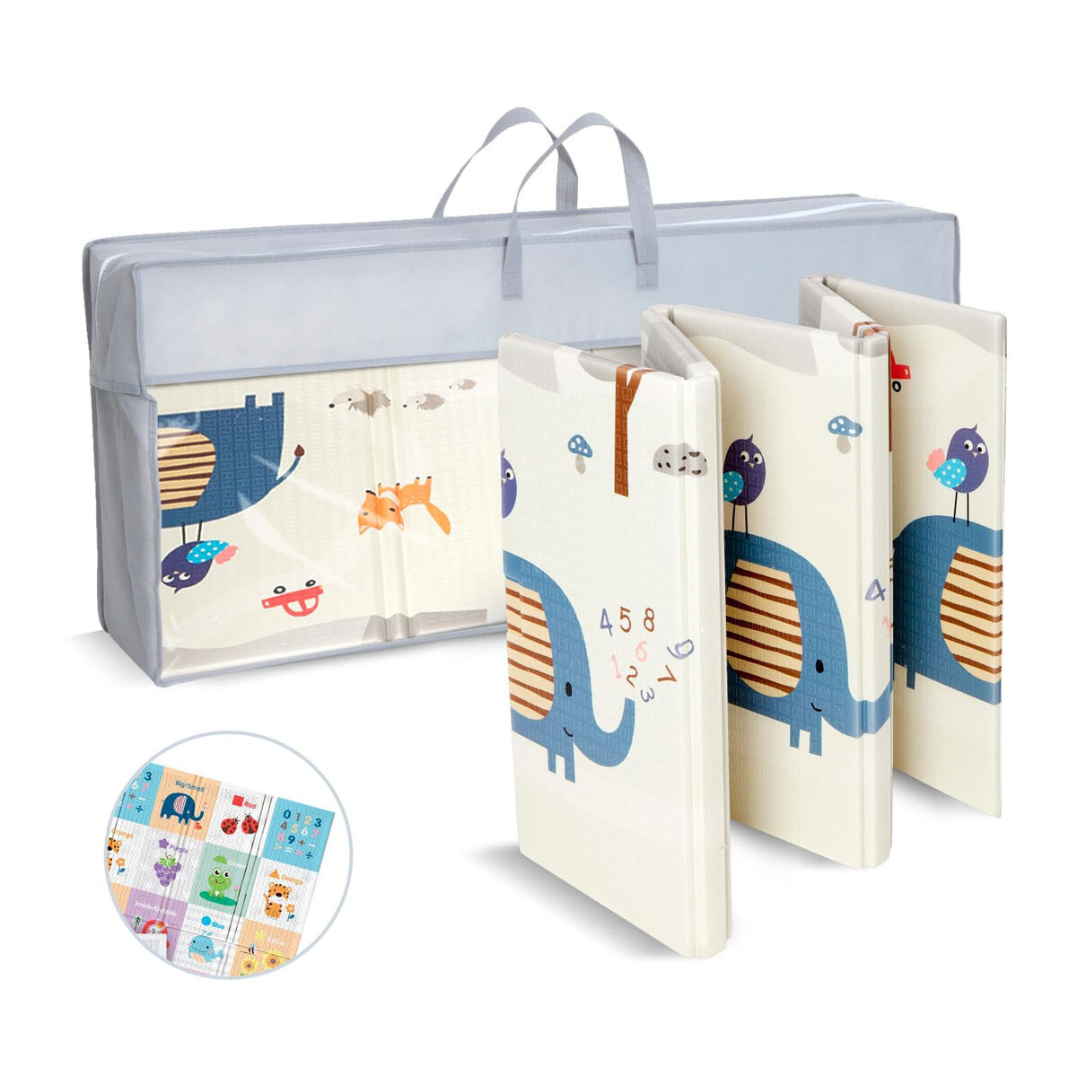 Alfombra plegable reversible grande para bebé 