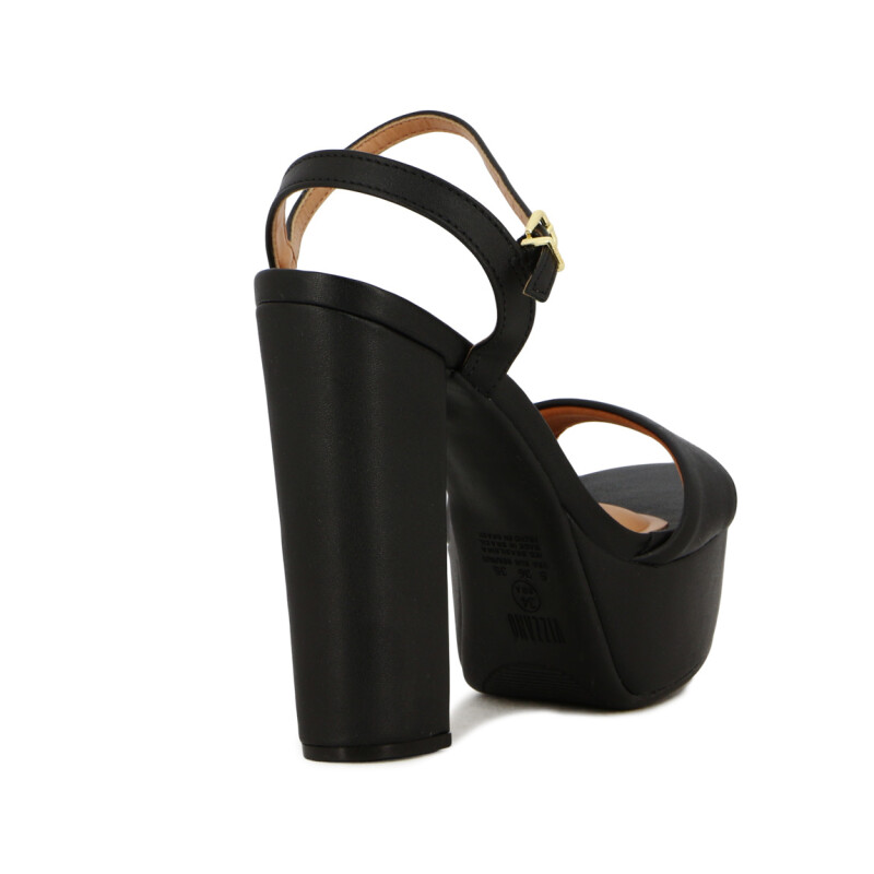 Sandalia Plataforma Mujer Vizzano Taco Alto Negro