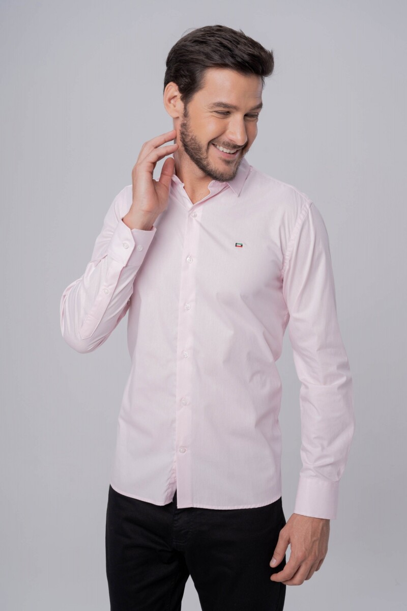 CAMISA ROSA SLIM MANGA LARGA 