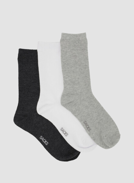 Pack de tres medias lisas. de algodón. en varios colores sur Variante 41