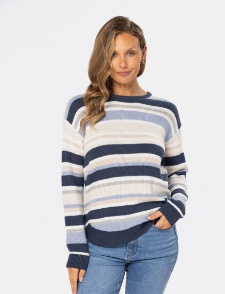 BUZO TEJIDO RAYADO Azul