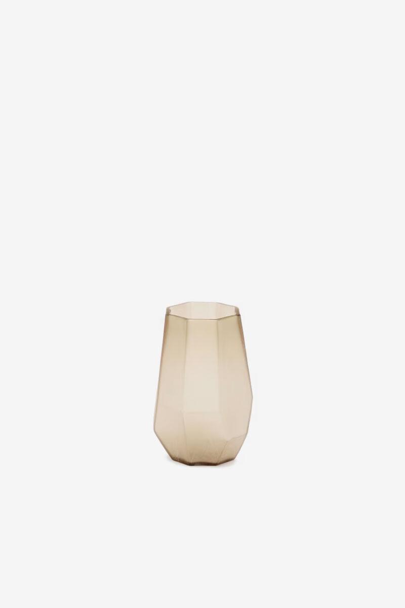 Jarrón Arai de vidrio reciclado gris - 16,5 cm 