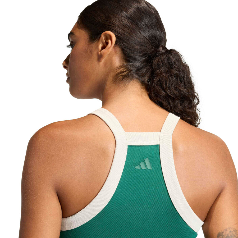 Musculosa de Mujer Adidas Essentials Bordado W Verde - Blanco