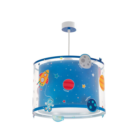 Lámpara colgante infantil PLANETS, azul, flúor DA0152
