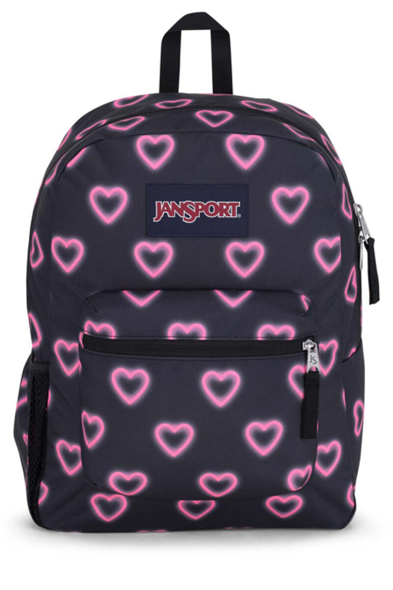 MOCHILA JANSPORT CROSS TOWN - HAPPY HEARTS BLACK 