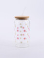 VASO VIDRIO CON SORBITO Y TAPA BAMBOO TRANSPARENTE