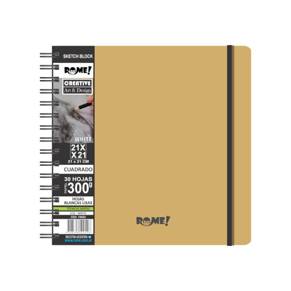 Block Sketch 300g blanco - ROME 21 x 21