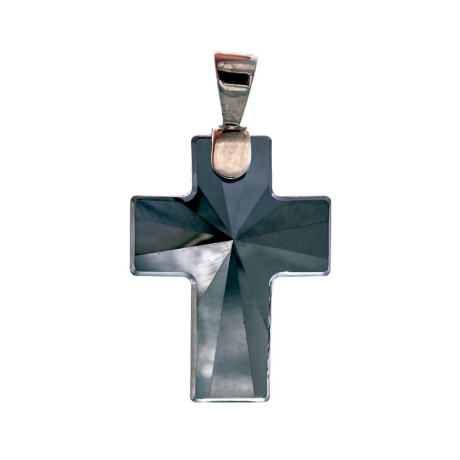 Cruz de cristal y plata 925 Cristal Color Humo.