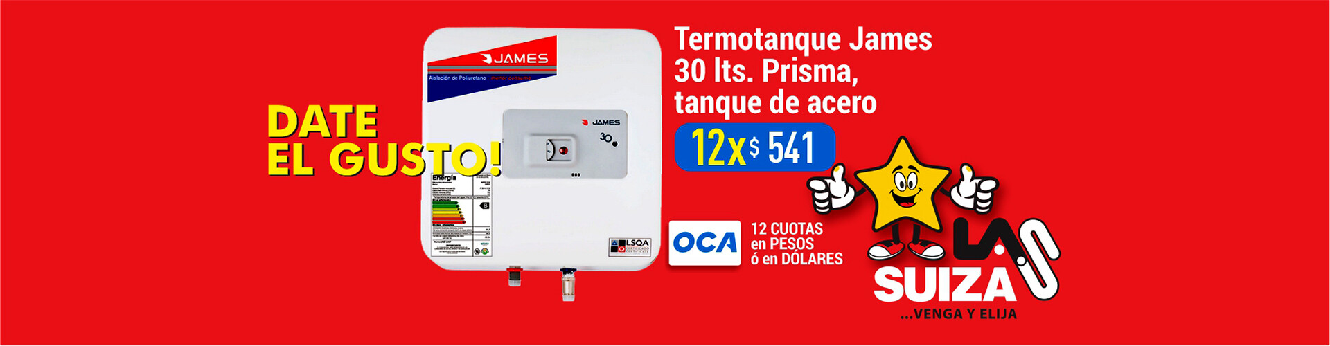 Termotanque 30 lts James