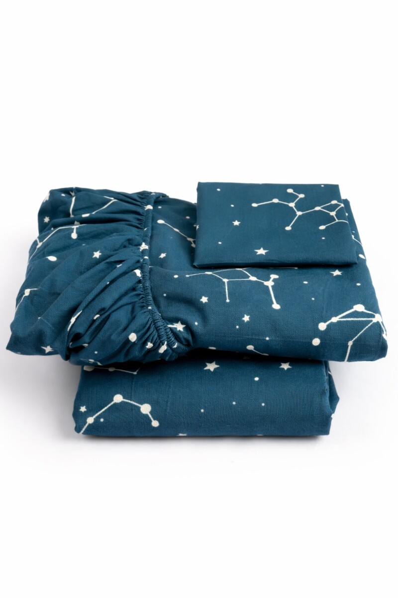 SABANA ESTAMPADA 1 PLAZA - AZUL 