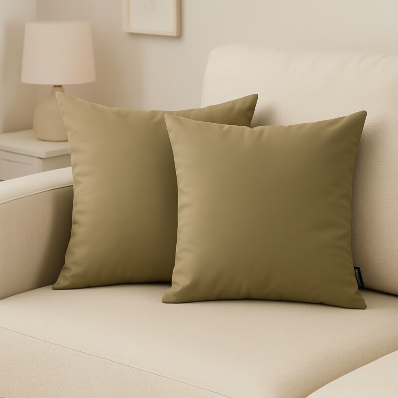 Set x2 funda de almohadones lisa 43 x 43 cm MARRON