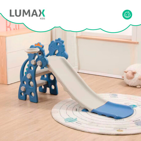 Tobogán Infantil Plástico Plegable Con Extensión Azul/Gris