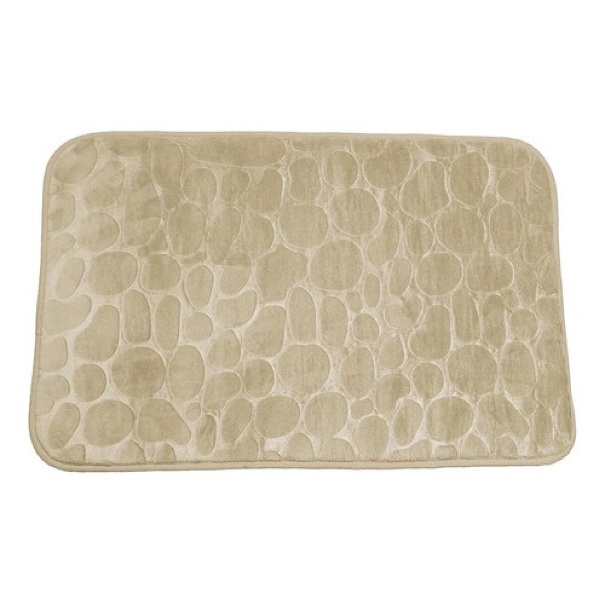 Alfombra De Baño Selecta Diseño De Piedras 45x75cm Oferta - Beige 