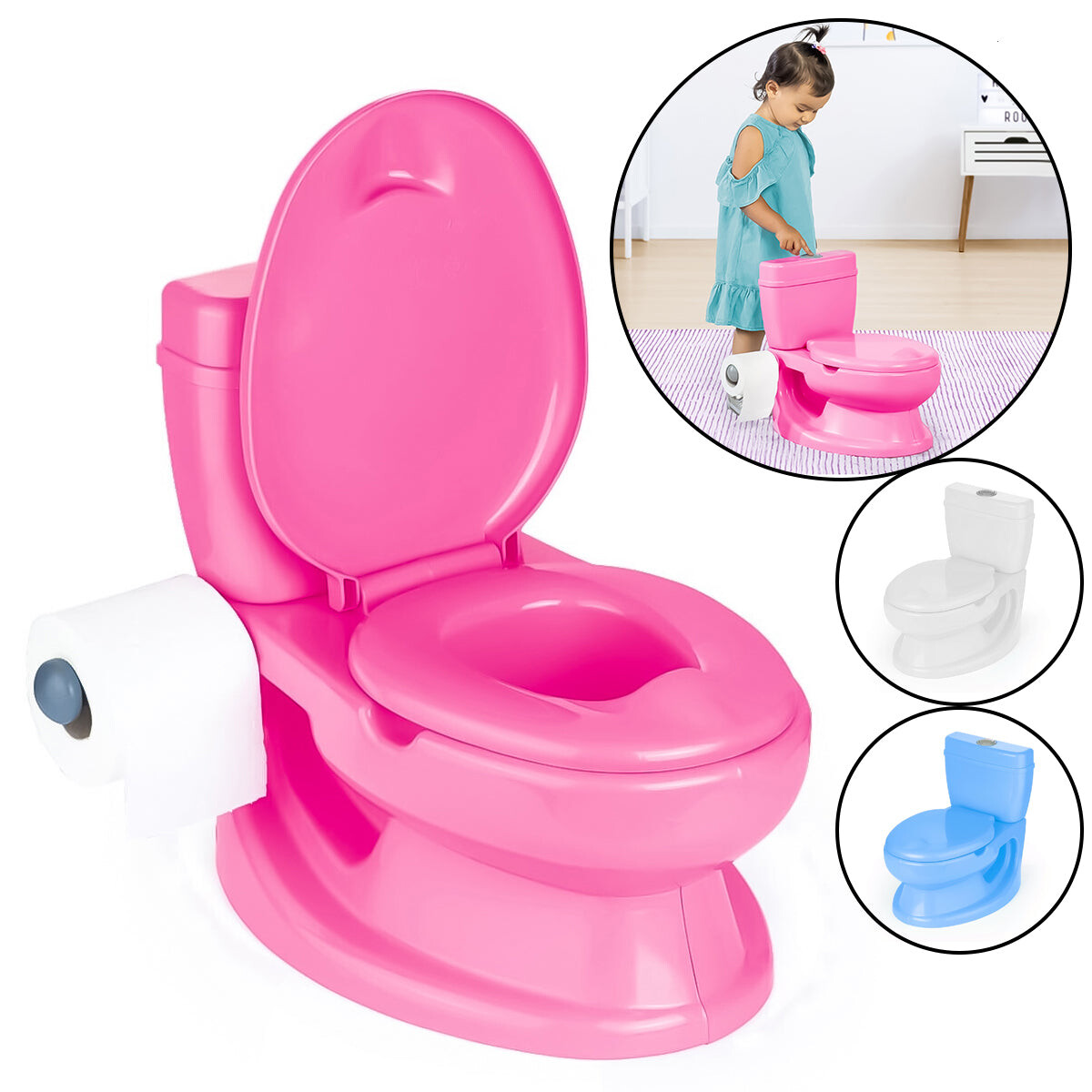 Inodoro Water Pelela C/ Sonido Dolu Producto Europeo! - Rosado 