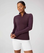 Polo Manga Larga Feather Tech+ Half-Zip Top Mujer Oxblood