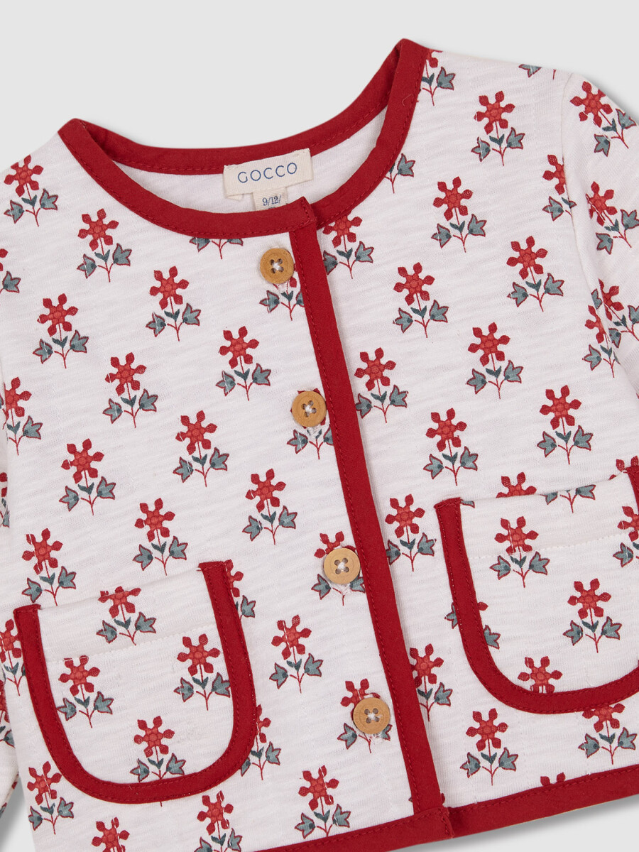 Sudadera Acolchada Estampada Blanco Roto