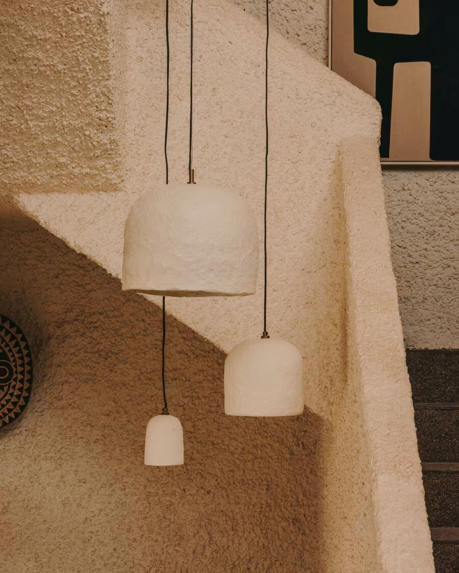 Lámpara de techo Sineu de papel maché blanco Ø 34,5 cm Lámpara de techo Sineu de papel maché blanco Ø 34,5 cm