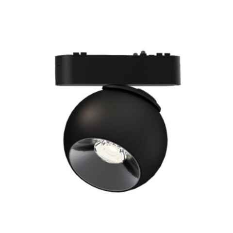 SPOT MAGNETICO SEMI ESFERA 12W 3000K 24º NEGRO SPOT MAGNETICO SEMI ESFERA 12W 3000K 24º NEGRO