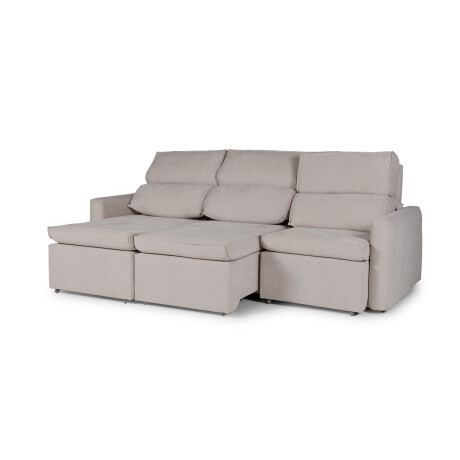 Sofá Santiago (Rebatible) - Tela Microfibra - 3 cuerpos TC 1010 (Beige)