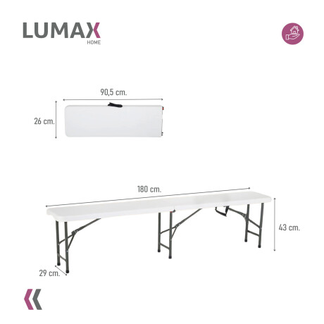 Banco Jardin Plegable Lumax 1.83mts Tipo Valija Banco Jardin Plegable Lumax 1.83mts Tipo Valija