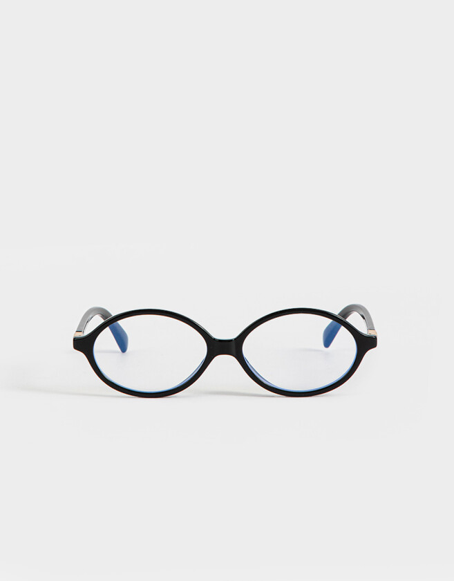 Anteojo Liso Anteojo Redondo Alargado - Negro