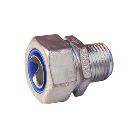 Conector recto Ø1/2" BSP p/caño acero flex. IP65 ZO1810