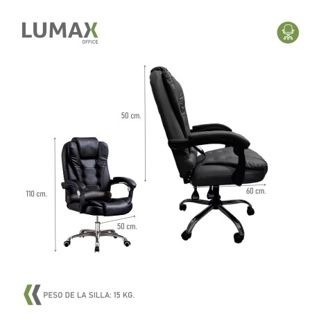 Silla Ejecutiva en cuero Lumax Modelo Miles con 7 Puntos de Masaje Negro