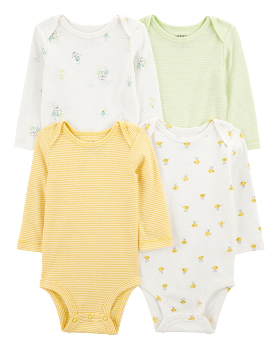 Pack cuatro bodies de algodón, originales 