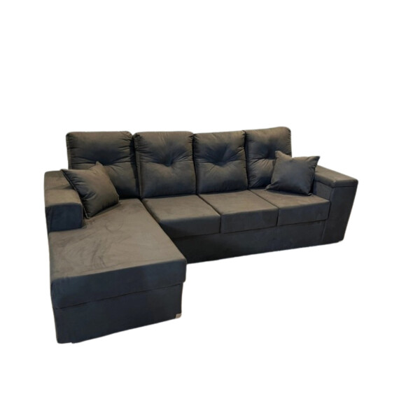 SOFA ESQUINERO VICTORIA CON BAUL MARRON MOVELMAX Unica