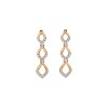 Caravanas colgantes triple figura oro - Oro bajo - Zirconia - CA8267 conpiedra