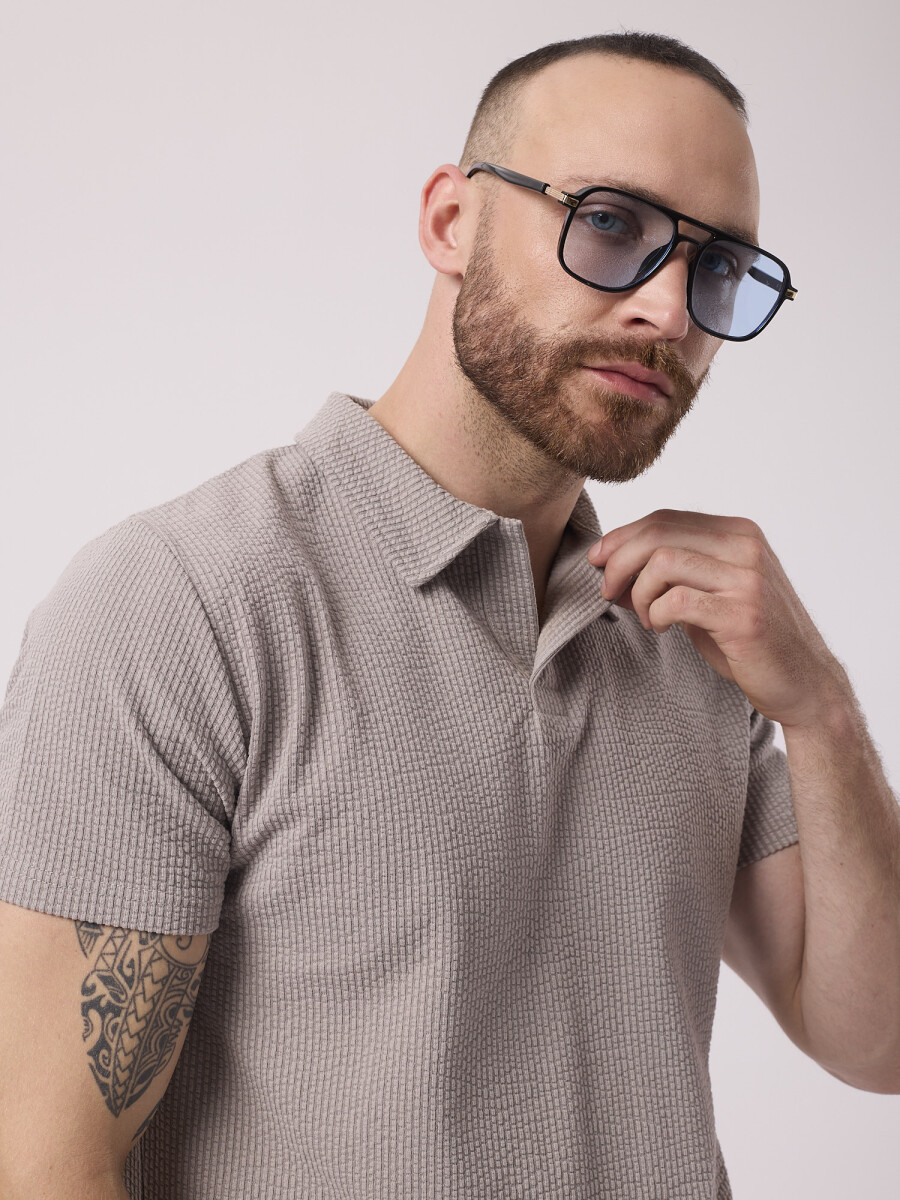 Remera cloque lisa - gris 