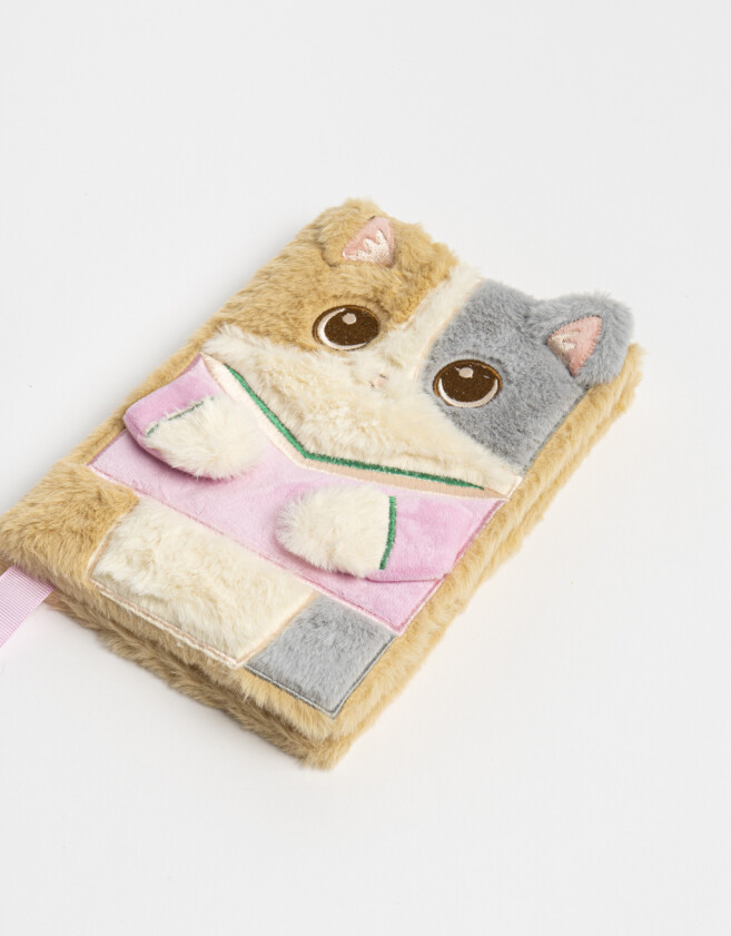 Anotadores Cuadernos y Memos Lúdico Cuaderno A5 Peludo Con Forma De Gatito - Combinacion Multicolor