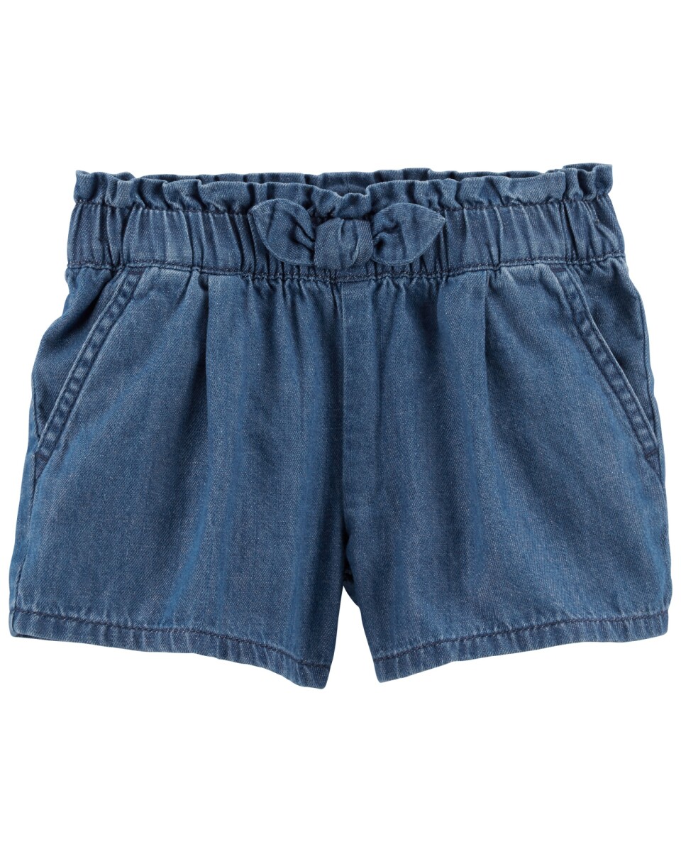 Short de chambray con cintura ceñida 