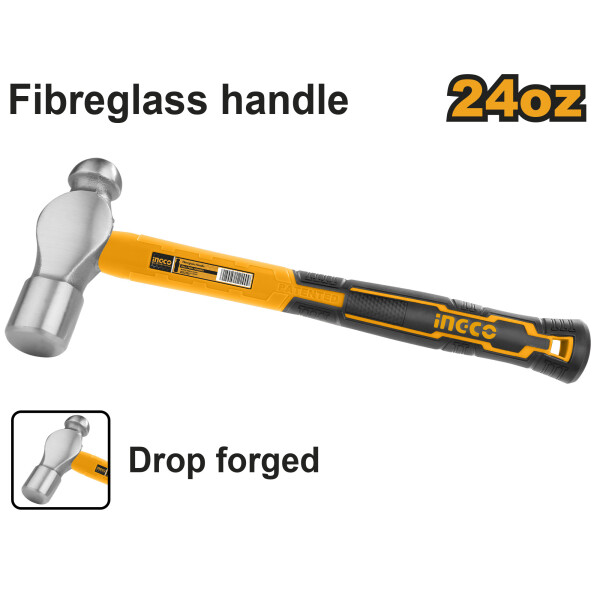 MARTILLO BOLA 660GR INGCO HBPH88024 MANGO DE FIBRA MARTILLO BOLA 660GR INGCO HBPH88024 MANGO DE FIBRA