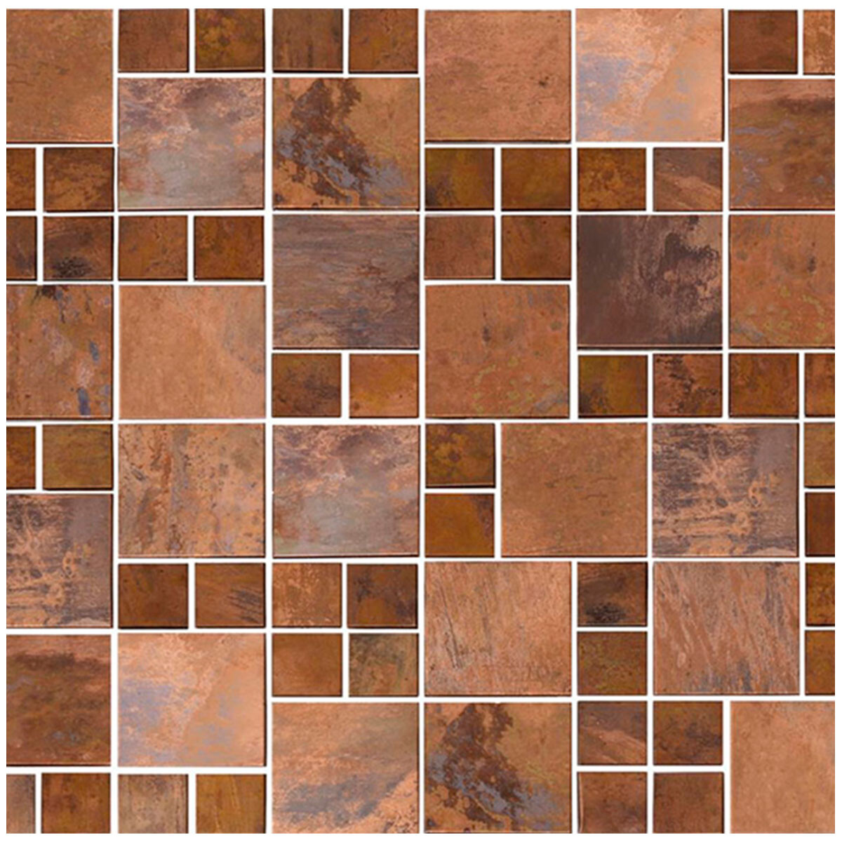 MOSAICO DE COBRE 30X30 COLOR BRONCE 8MM ESPESOR 