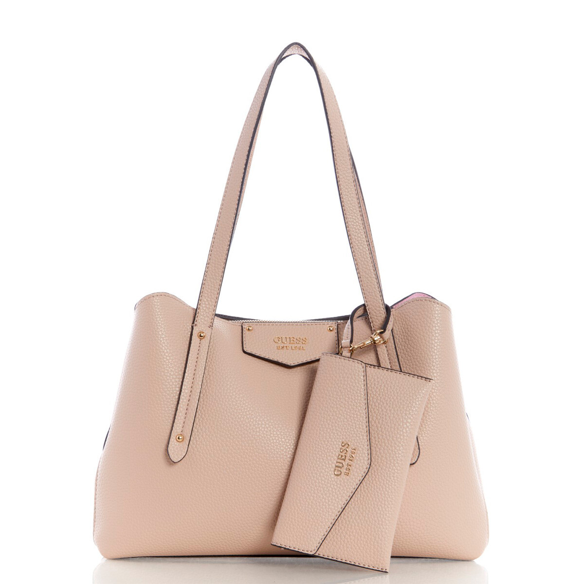 Cartera Guess Eco Brenton 1 Asa y Monedero - BEIGE 