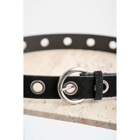 Cinto Cuero Ojales Negro