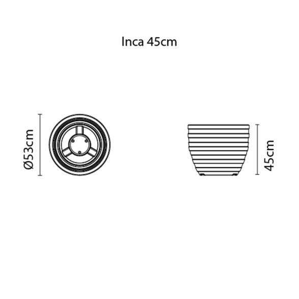 Maceta "INCA" Ø53 x 45cm. símil mármol TD0203