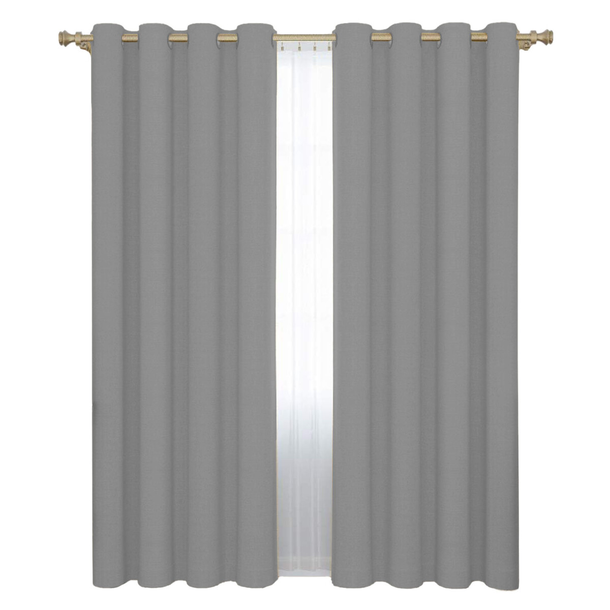 Set x2 Cortina Blackout 140x230 Cm Living Dormitorio - Gris Cemento 