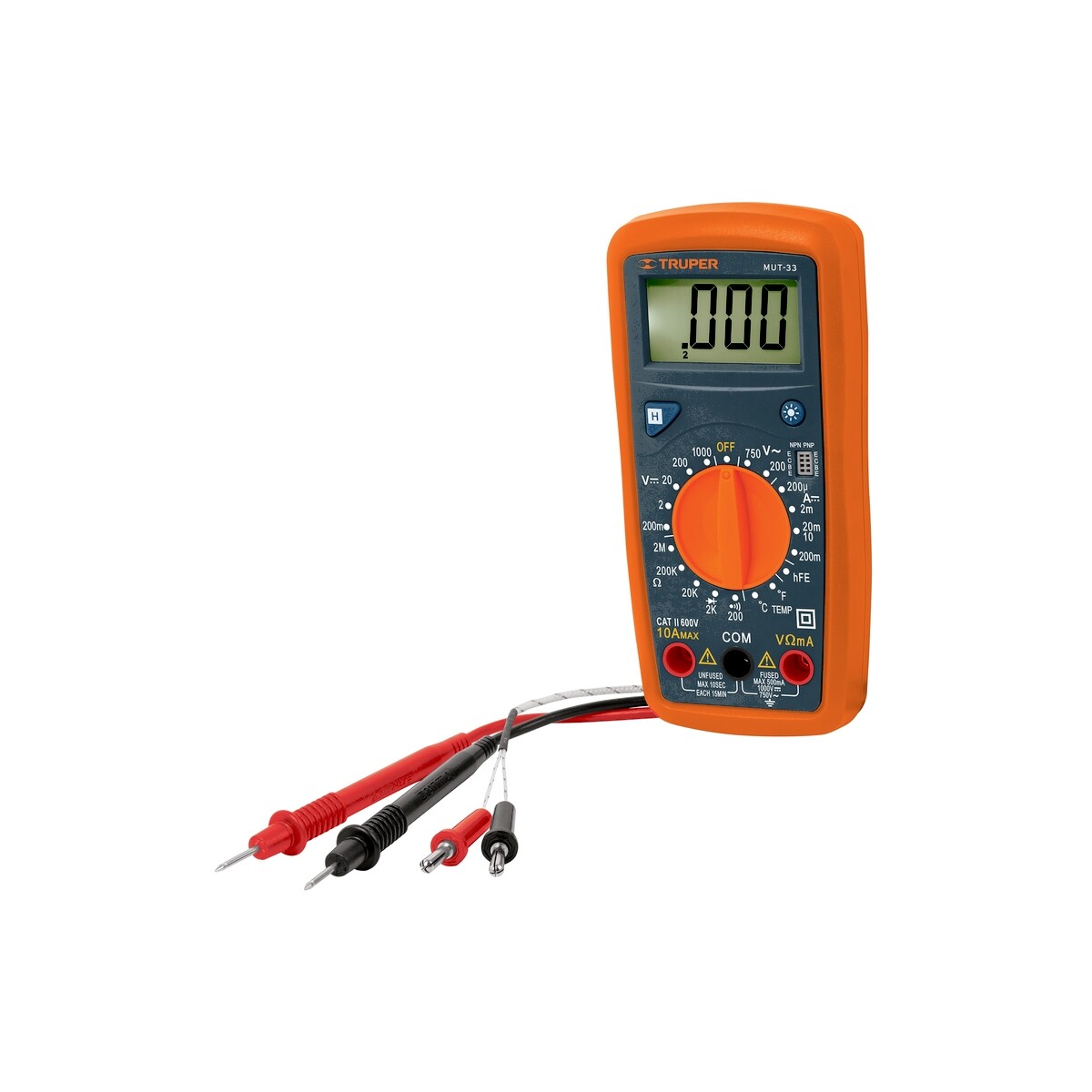 Tester digital y medidor de temperatura TRUPER MUT-33 