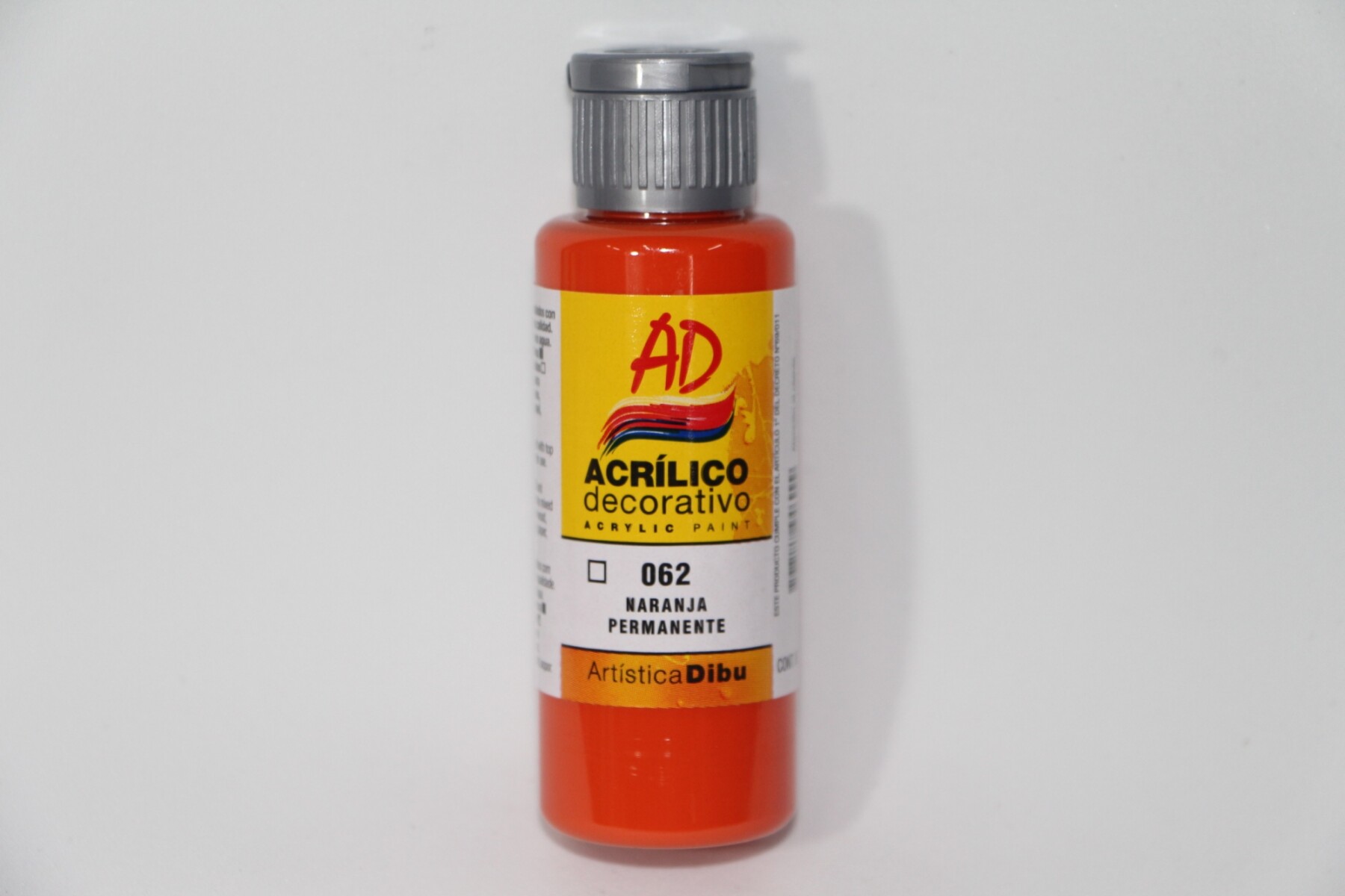 PINTURA ACRILICA ARTISTICA DIBU 60 ML. DIFERENTES COLORES - COLOR NARANJA PERMANENTE 062 