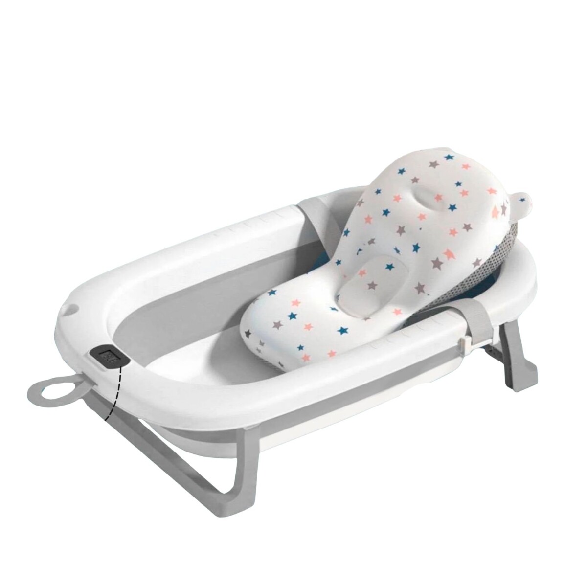 Bañito plegable con termometro y soporte - Gris 