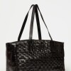 Bolso The Knit Bag en cuero graneado Negro