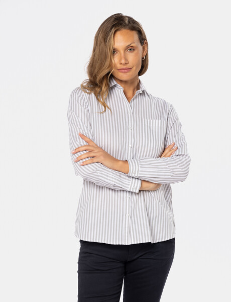 CAMISA HOLGADA RAYADA Gris