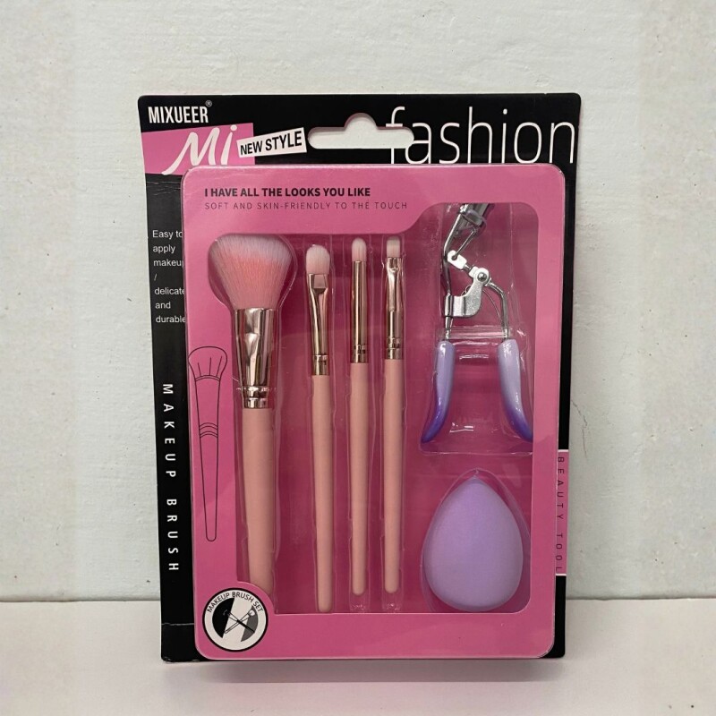 Set de Maquillaje de 6 Piezas con Brochas y Esponja N/a